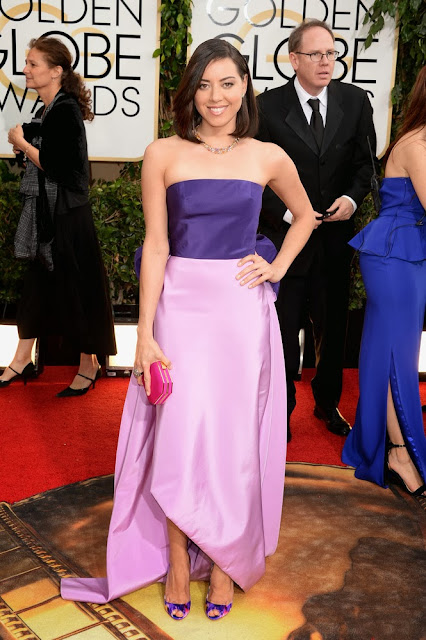 aubrey+Plaza+oscar+de+la+renta - Golden Globes 2014