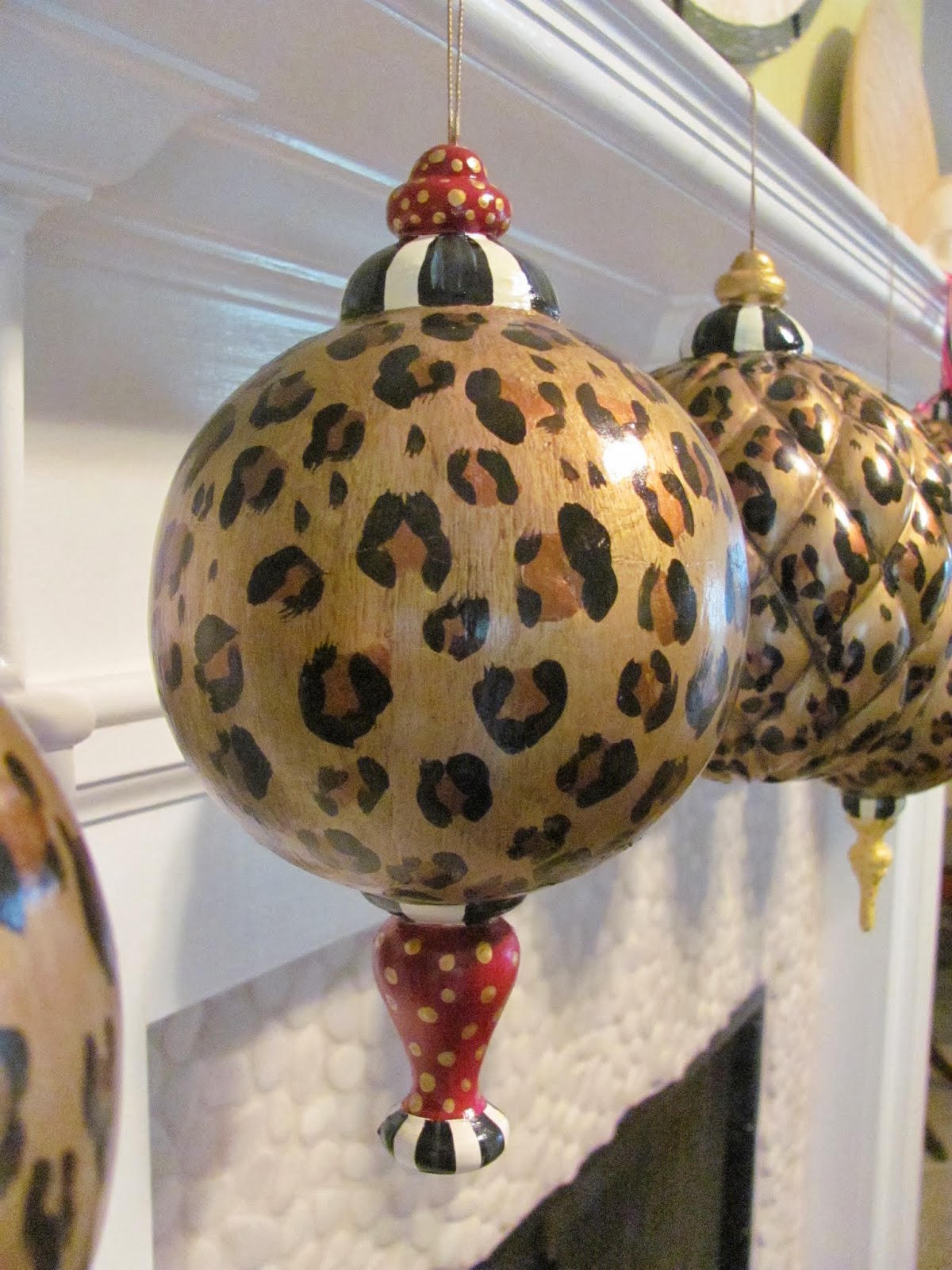 Hand Painted Christmas Ornaments and Picture Molding Christmas Trees