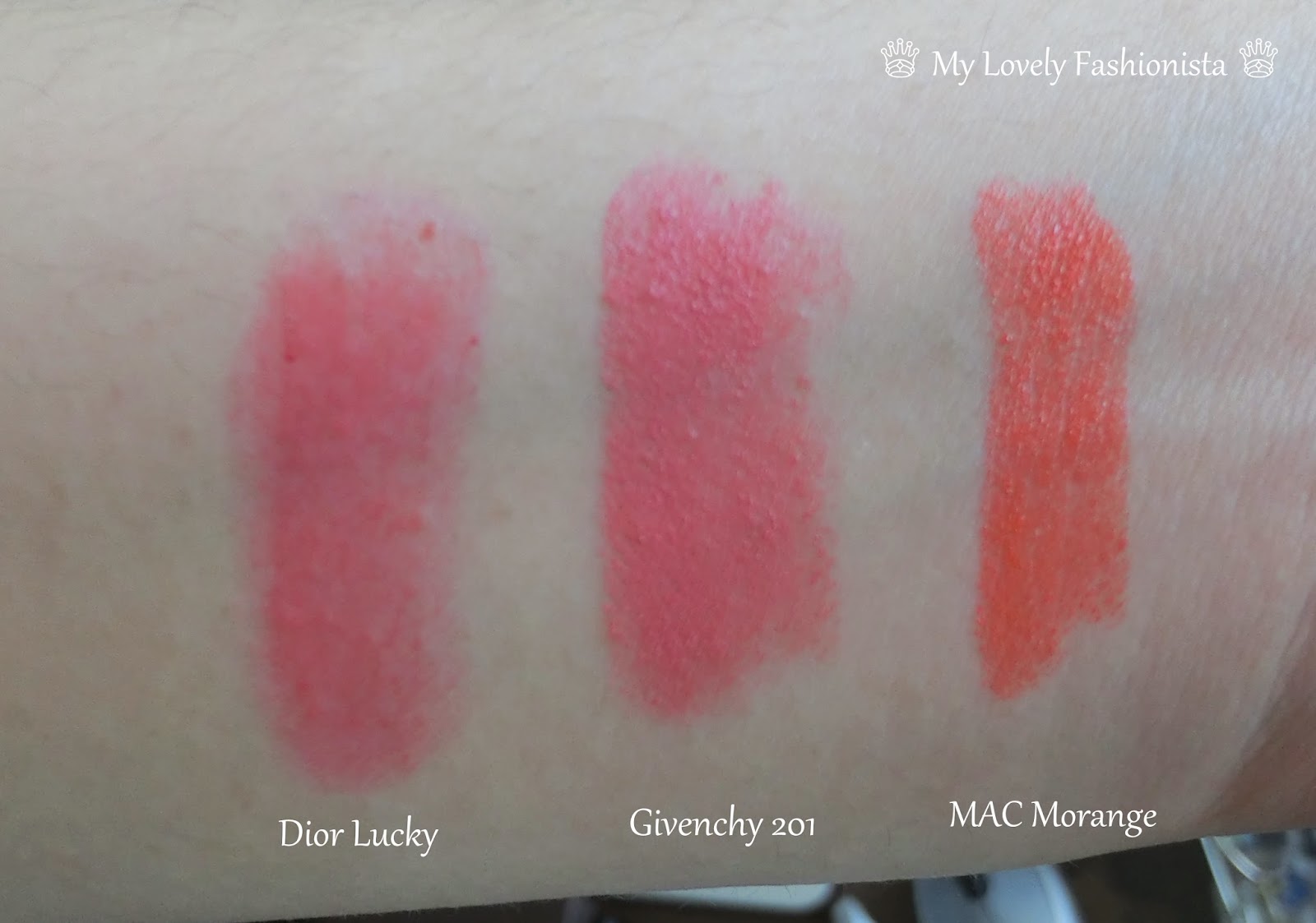 My Current Favorite Lipsticks (Dior Lucky, Givenchy 201, MAC Morange