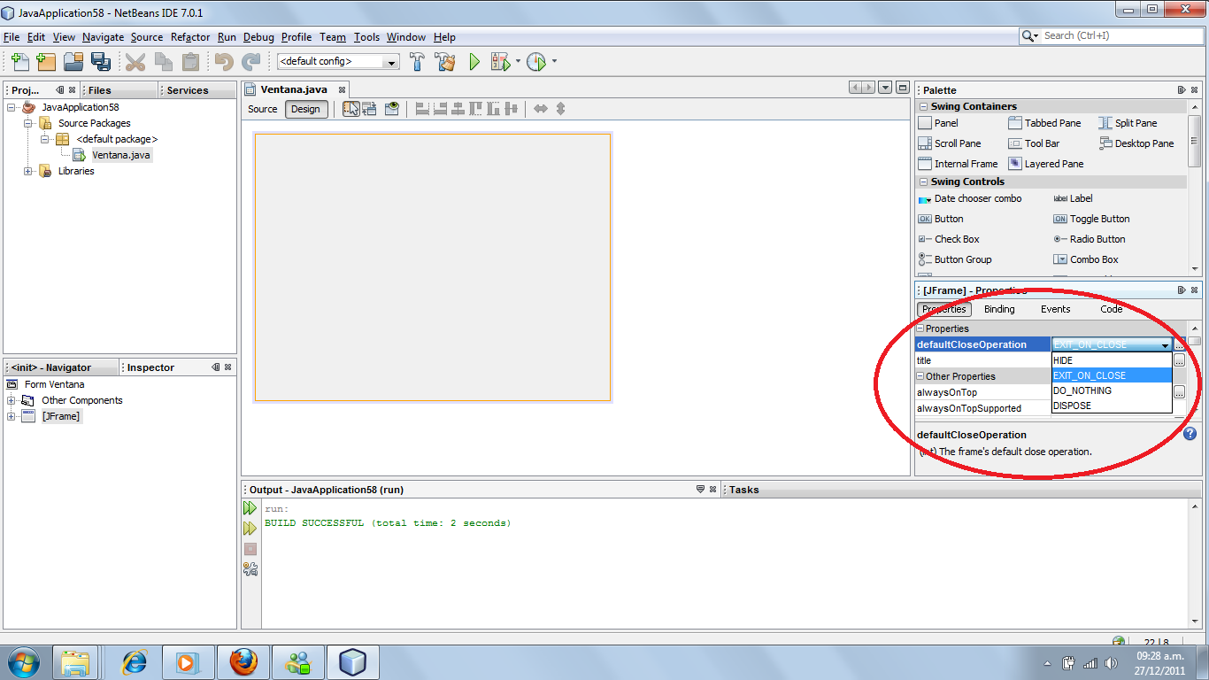 The Code Line Lenguaje Java JFrame
