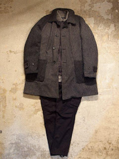 Engineered Garments "Reversible Coat in Black Nyco Ripstop with Dk.Grey Block HB Combo" Fall/Winter 2015 SUNRISE MARKET