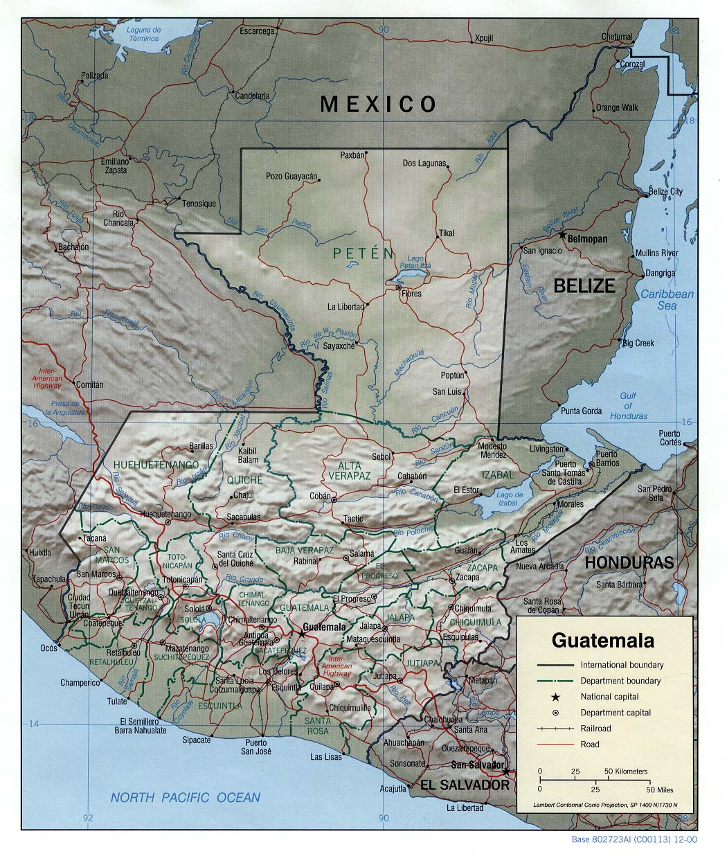 GUATEMALA EN FOTOGRAFIA: GUATEMALA - MAPA GENERAL TOMADO DE GOOGLE EARTH