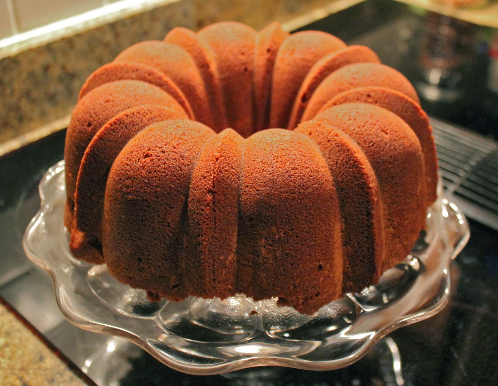 Hand Me Down Style chocolate sour cream pound cake with Mom Mom's icing