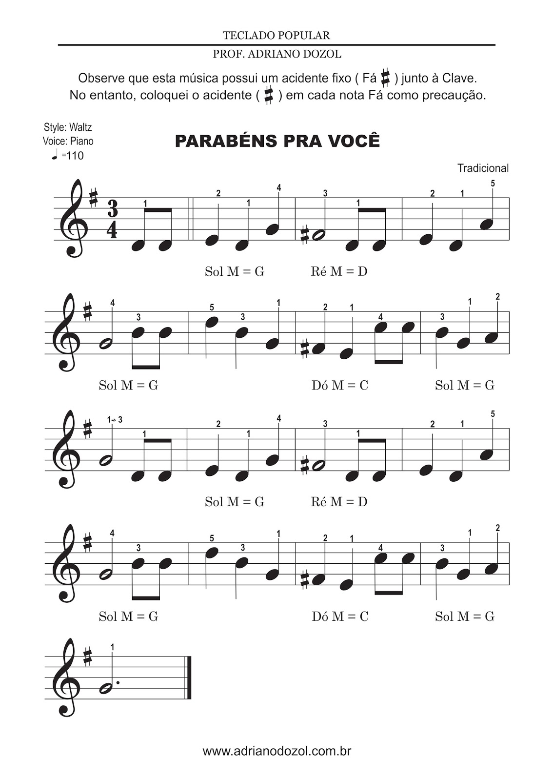 A Musica Parabens Pra Voce Letra