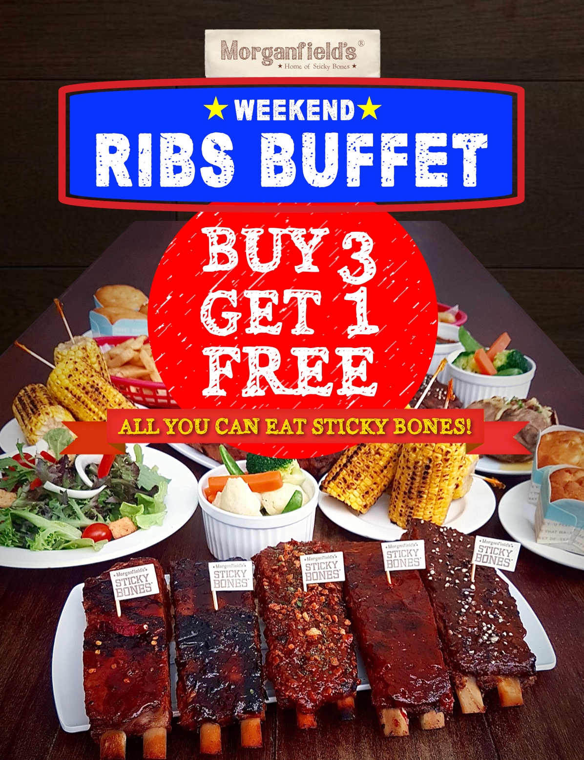 Tua Lobang Weekend Ribs Buffet Promotion 4th Diner Dines Free!! from