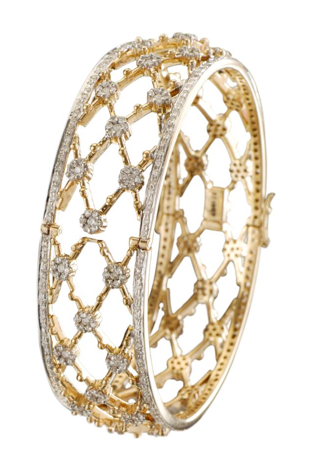 Indian Jewellery and Clothing Gold and diamond bangles studded with