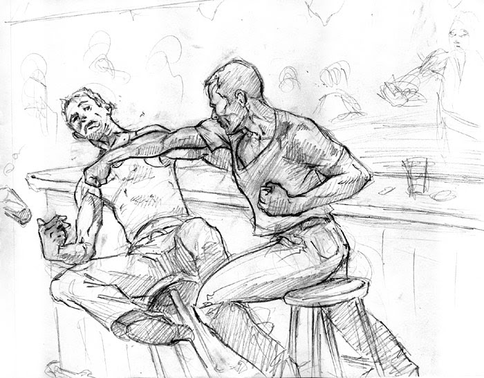 Fight club bar owner scene