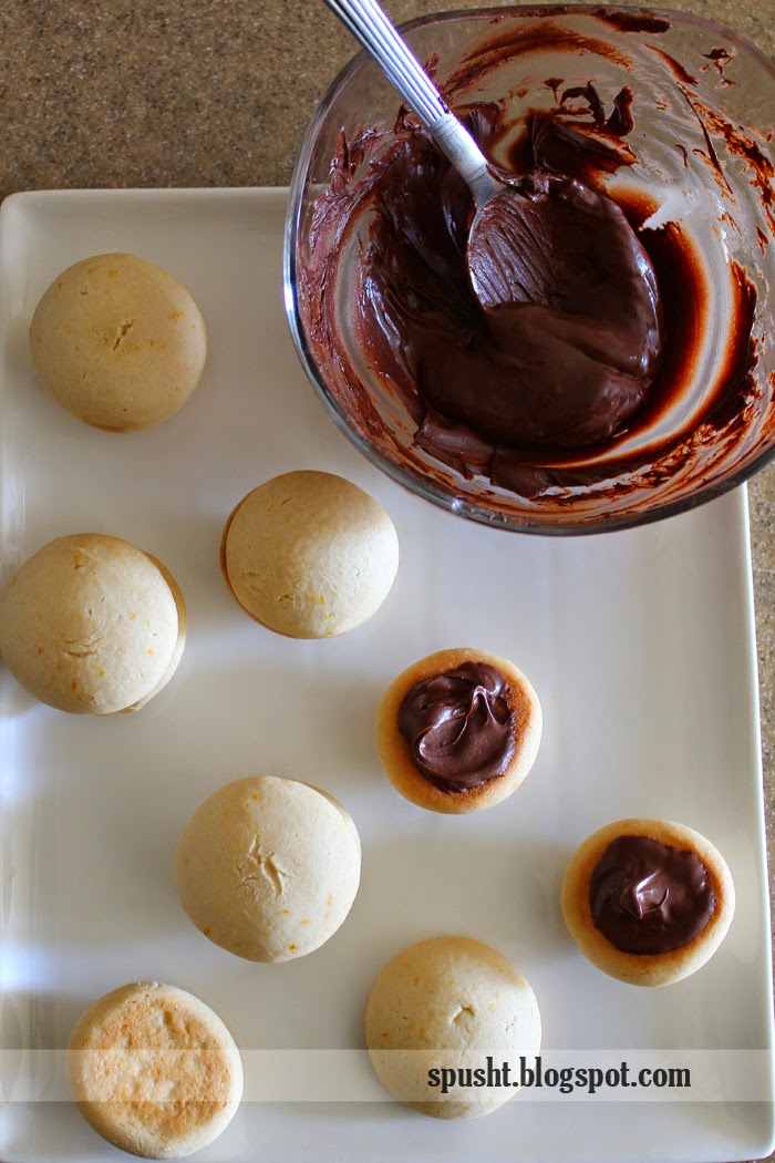 Spusht Vanilla Sandwich Cookies with Chocolate Filling Eggless Baking