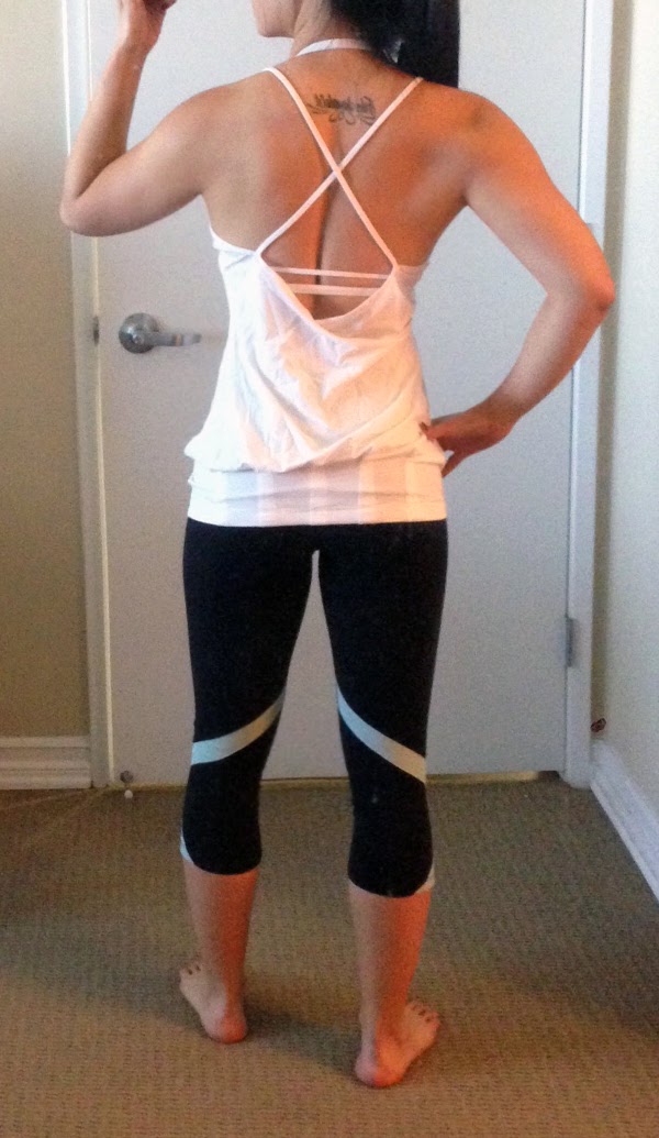 My Superficial Endeavors: Splits59 Joan B 3/4 Tight & Lululemon Flow and Go  Tank in White!