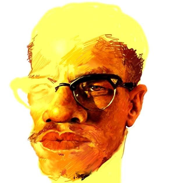 YAMORE Arts " MALCOLM X CARICATURE IN PS 4 IN PROGRESS