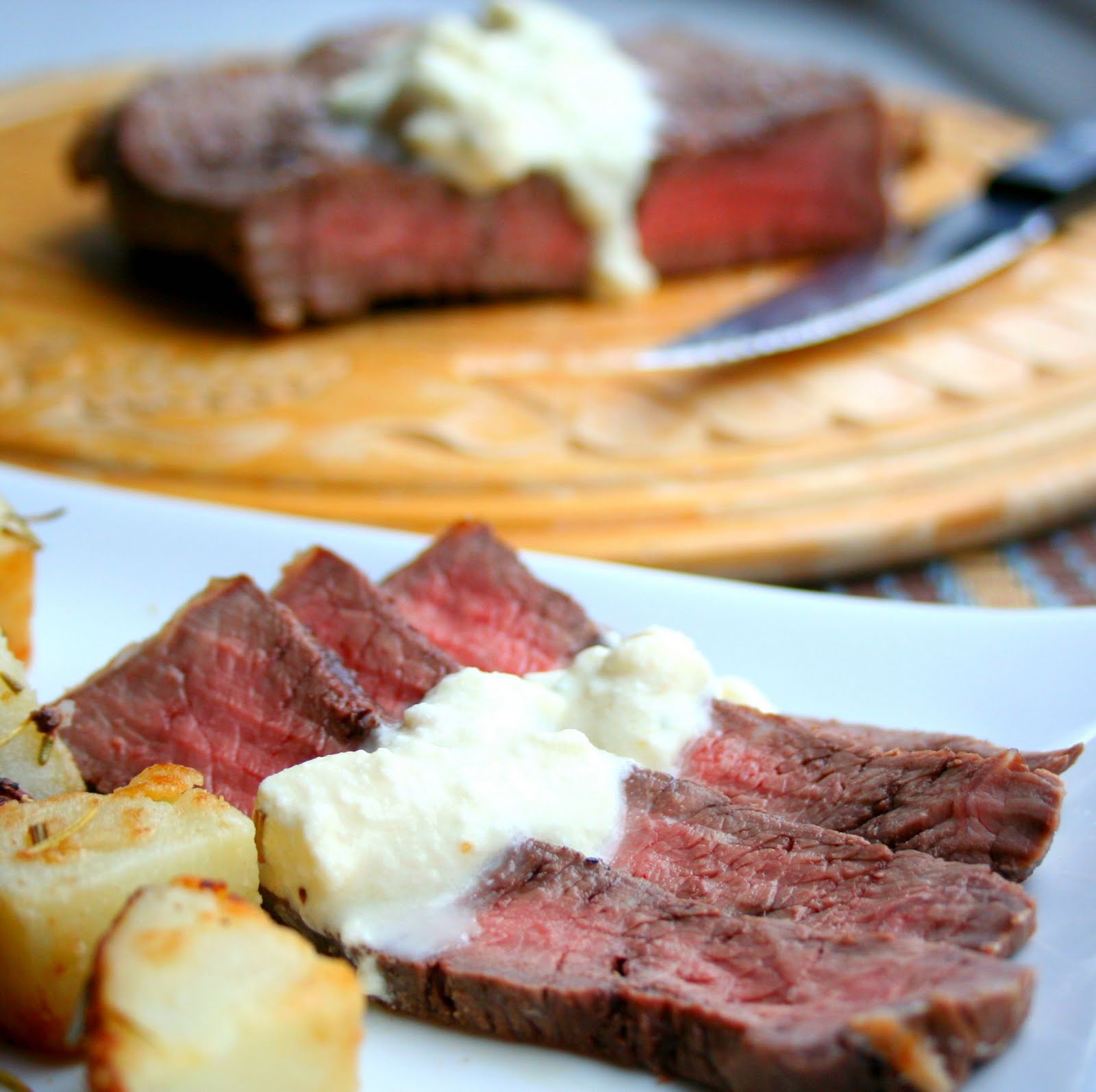 London Broil with Creamy Blue Cheese Horseradish Sauce All Day I