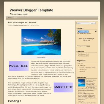 Weaver Blogger Template convert from wordpress theme to blogger. blogspot template 2 column
