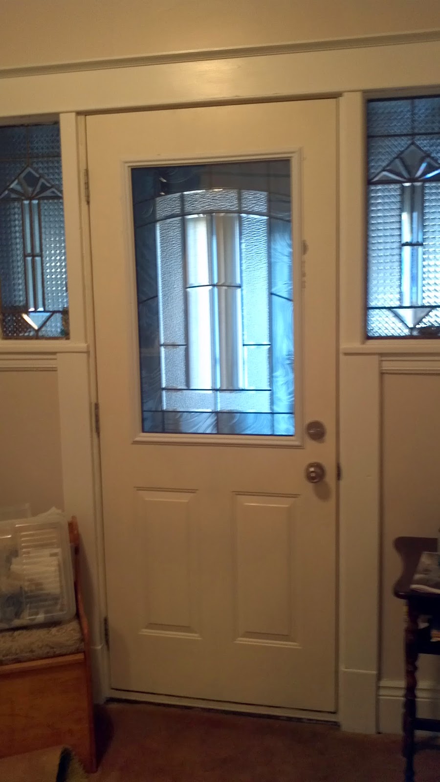 A Board and Beyond Home Improvements Front Door Stained Glass Insert