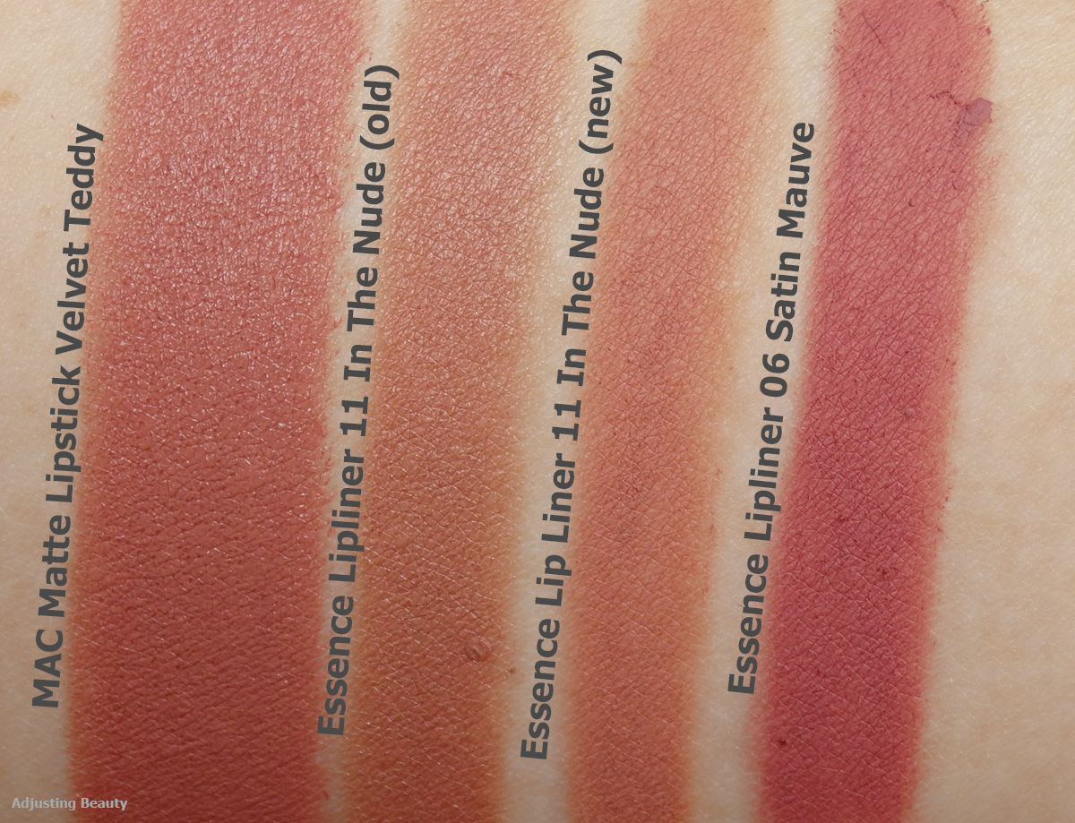 Review: Essence Lipliners - new formula (11 In The Nude, 06 Satin Mauve) .
