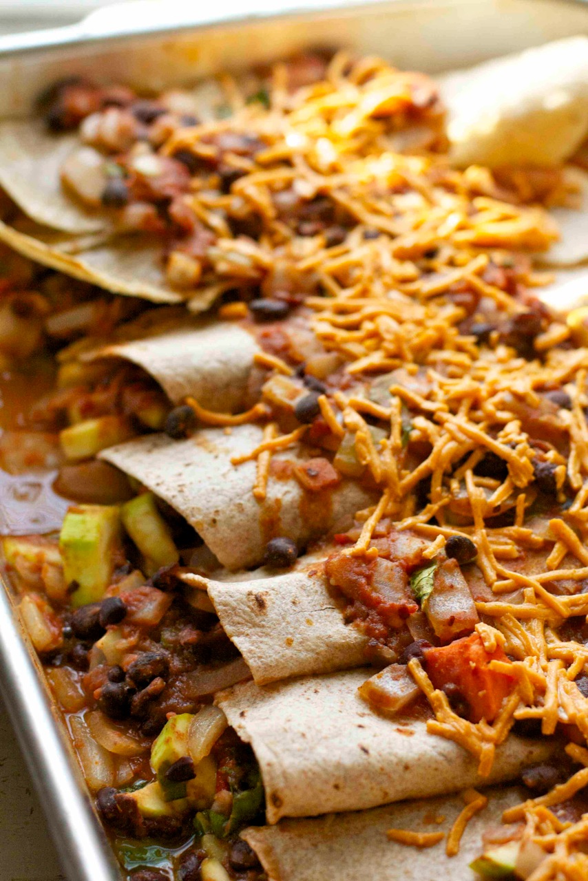 That's So Vegan Sweet Potato and Black Bean Enchiladas