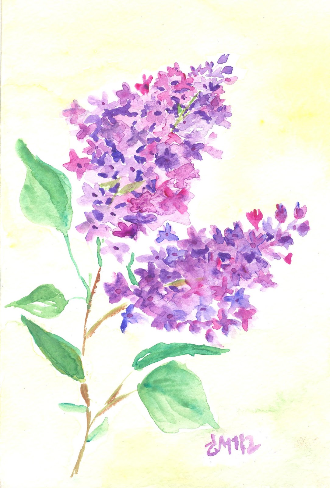 Image.jpg 1,084×1,600 pixels Lilac painting, Flower painting