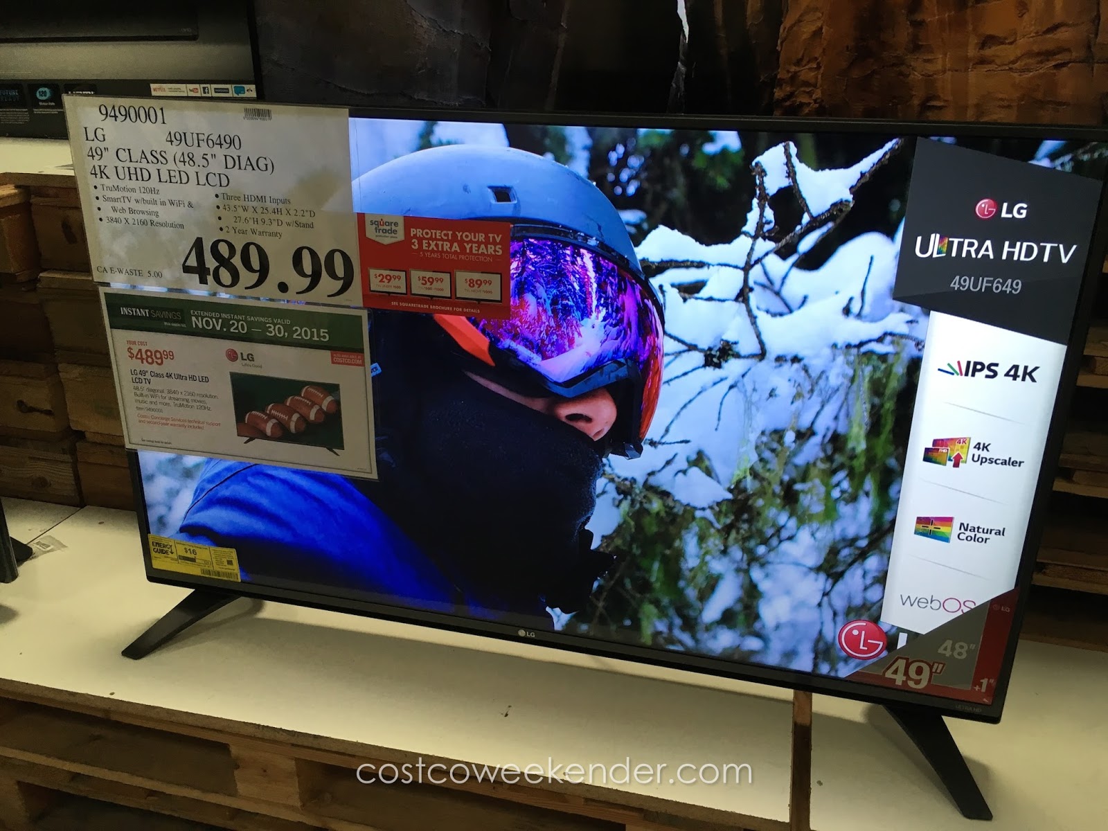 LG 49UF6490 49" 4K UHD LED LCD Smart TV Costco Weekender