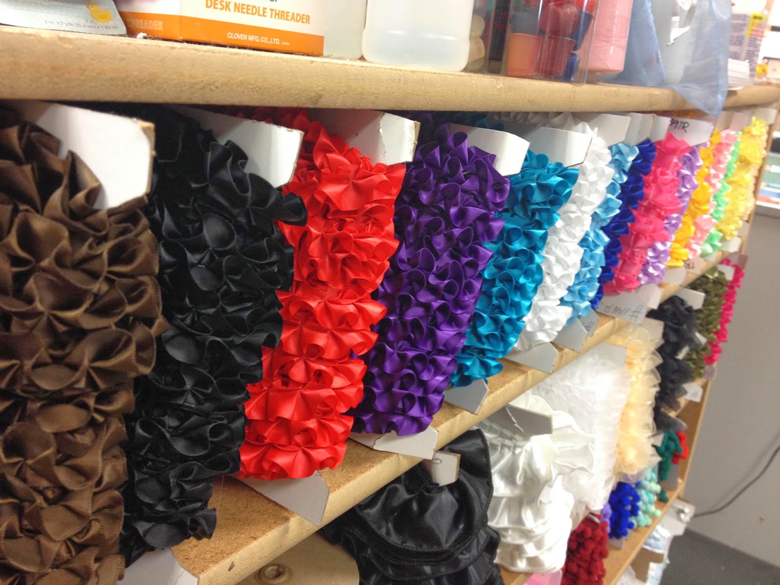 Fabric Center Utah Prepleated Satin Trim Flower Tutorial