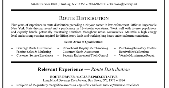 furniture delivery resume