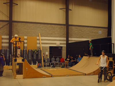 indoor skatepark, skateboarding, wooden ramps