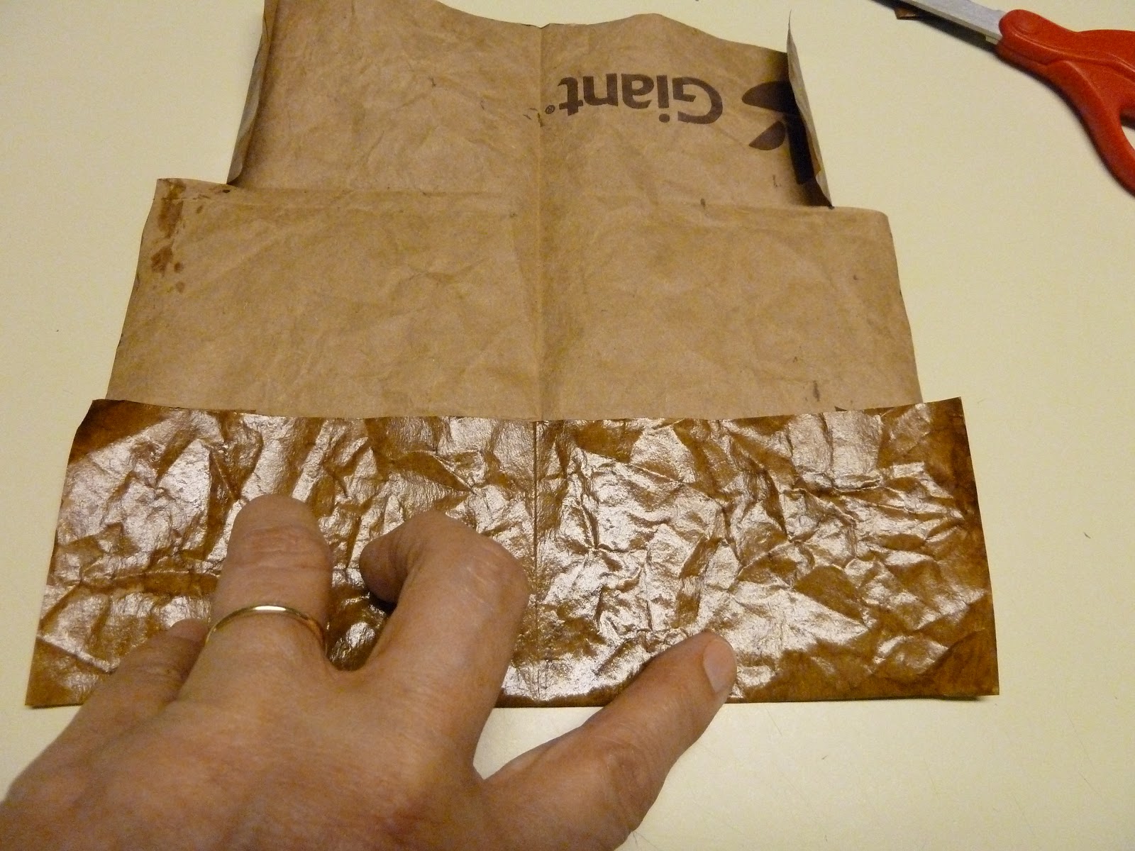 Make it easy crafts Leatherlike brown paper bag origami wallet