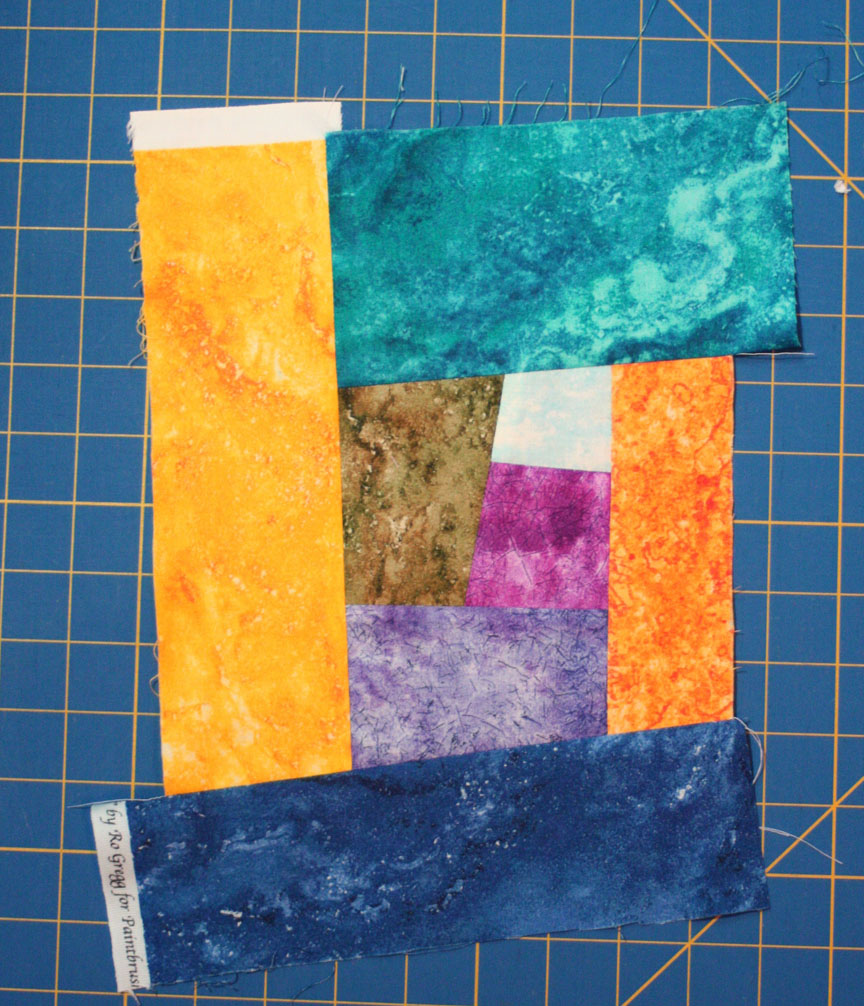 Inspired by Fabric Wonky Log Cabin Mug Rug Tutorial