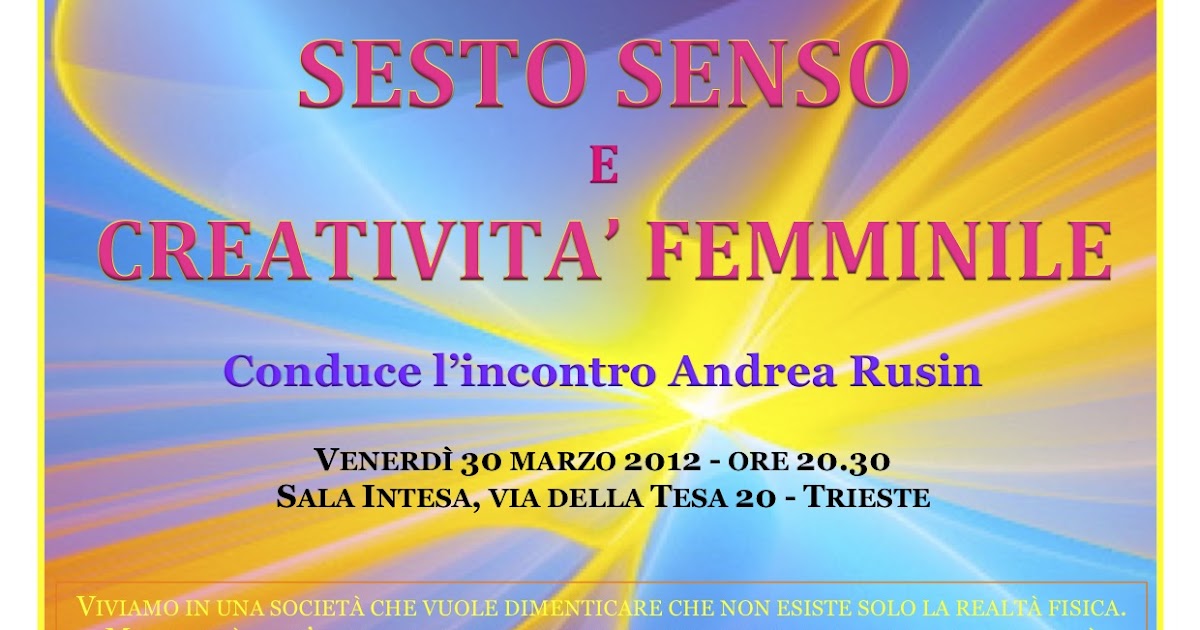 Frasi Sul Sesto Senso Femminile La Donna Nuova: SESTO SENSO E CREATIVITA' FEMMINILE