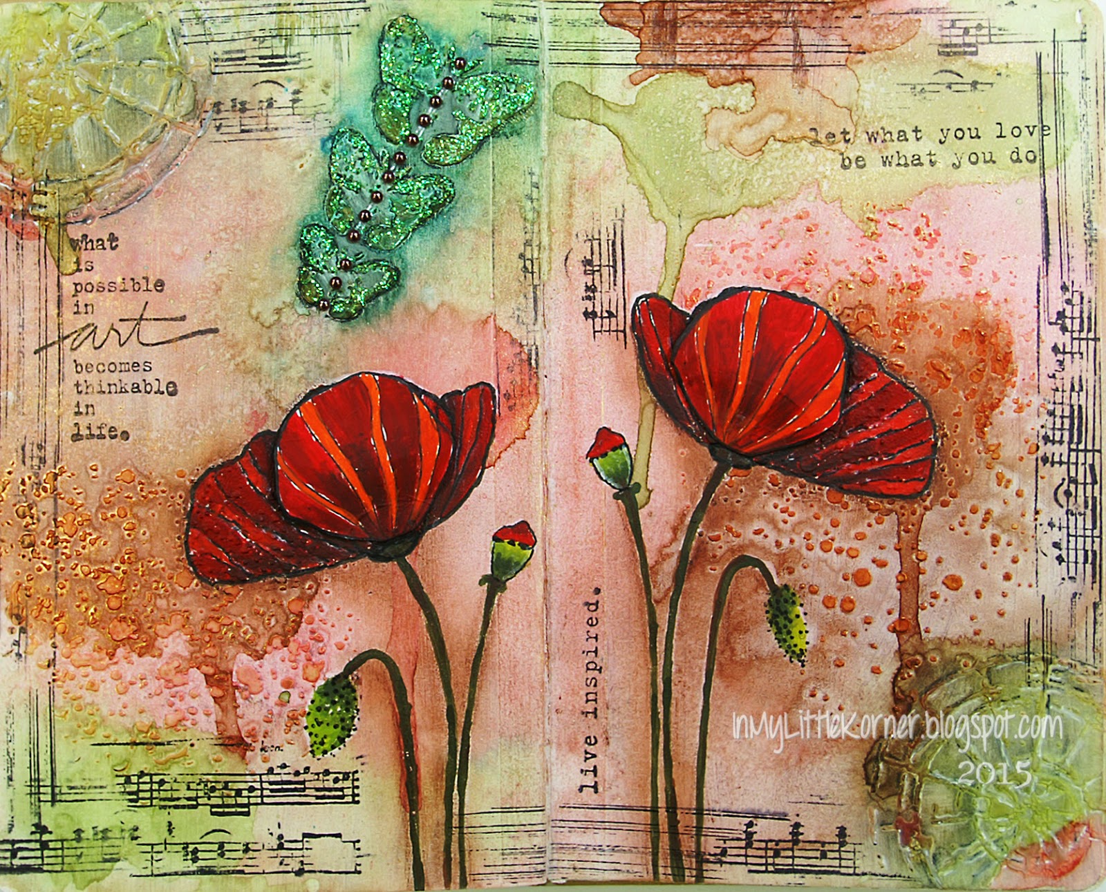 In My Little Korner Art Journal Poppies...