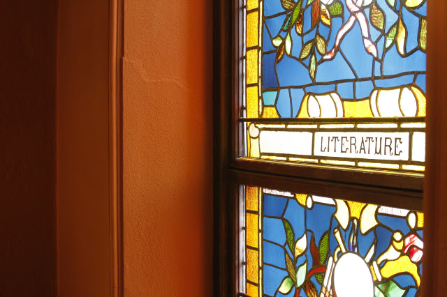 Literature Stained Glass by Cynthia Ragona - Flotsam of the Mind stained glass window literature library