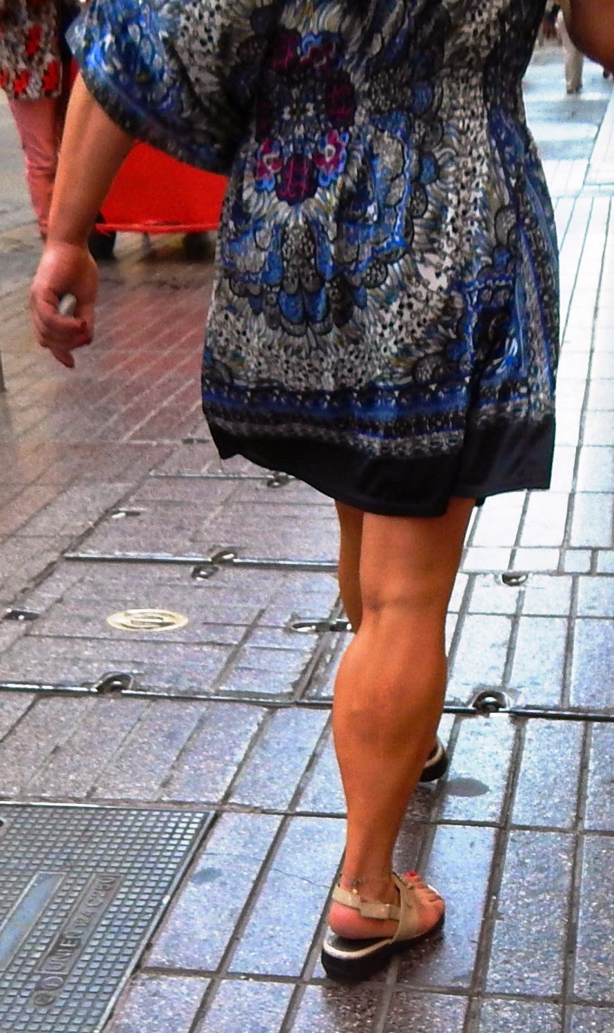 Her Calves Muscle Legs: Street Snapshots of Large Calf Muscle Woman