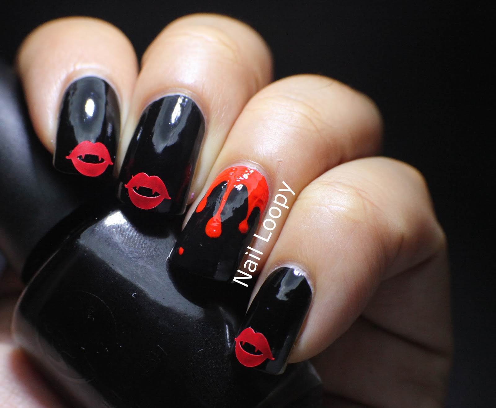 Nail Loopy Vampire Lips Nail Vinyl Halloween Nails