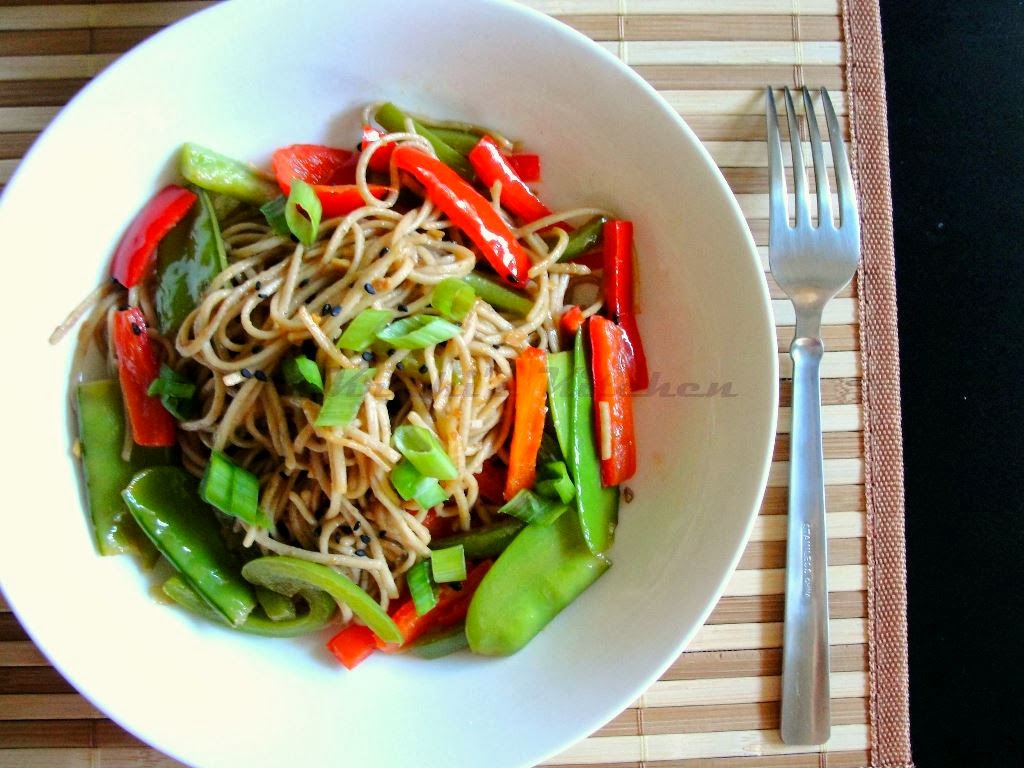 Krithi's Kitchen Soba Noodles Vegetable Stir Fry