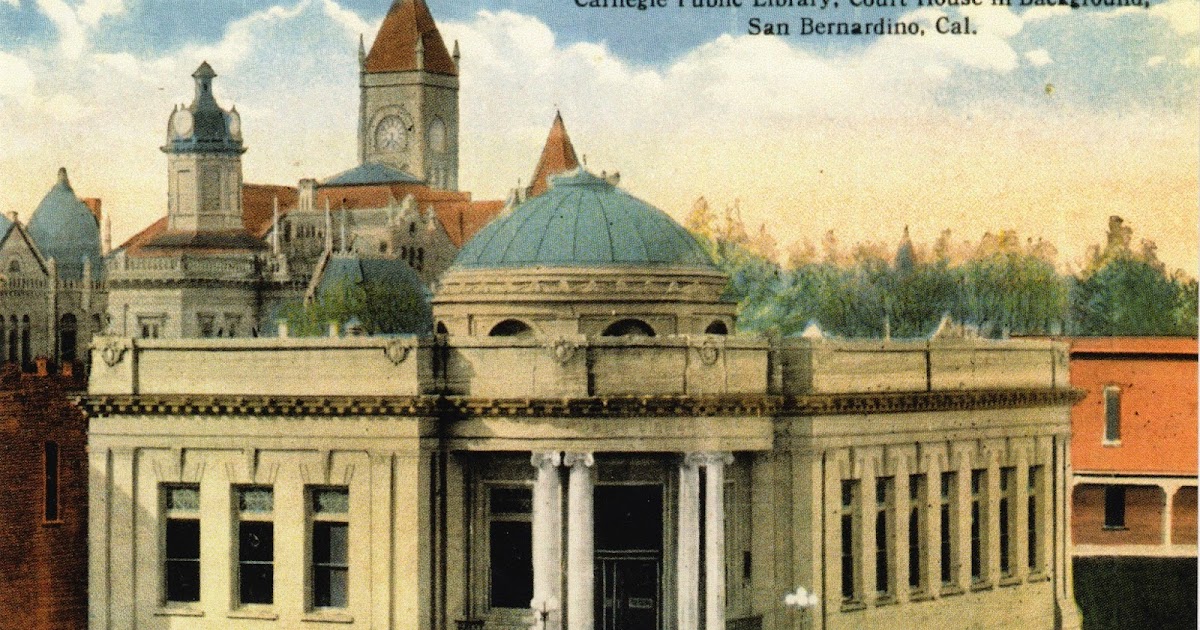 One Postcard a Day Carnegie Public Library in San Bernardino