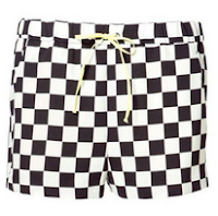 Black White Plaid High Waist Shorts Black White Plaid High Waist Shorts