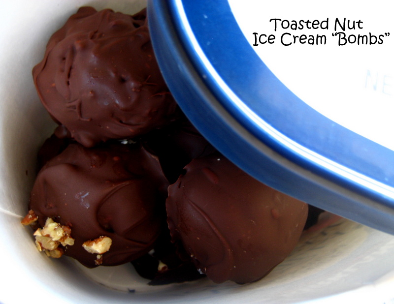Home Cooking In Montana Toasted Nut Chocolate Covered Ice Cream Bombes.