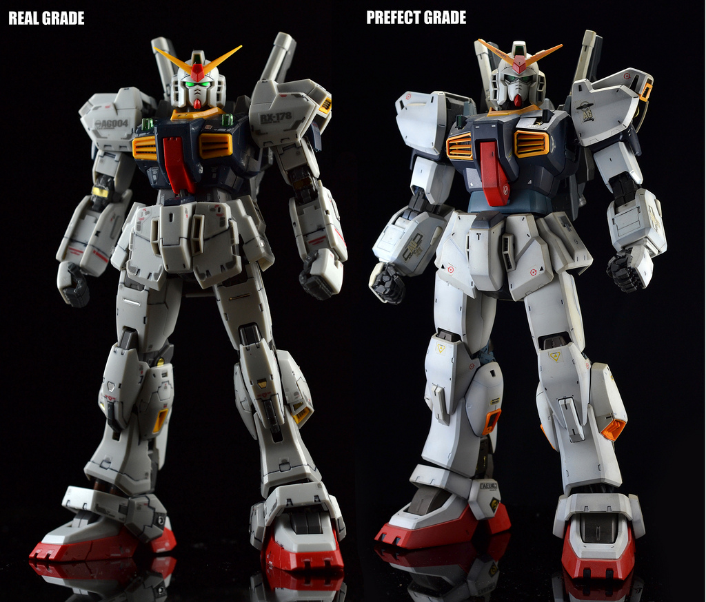 RG and PG Gundam Mk. II A.E.U.G. comparison Gundam Kits Collection
