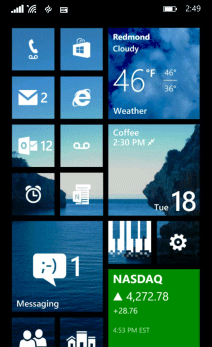 Start screen, Windows Phone