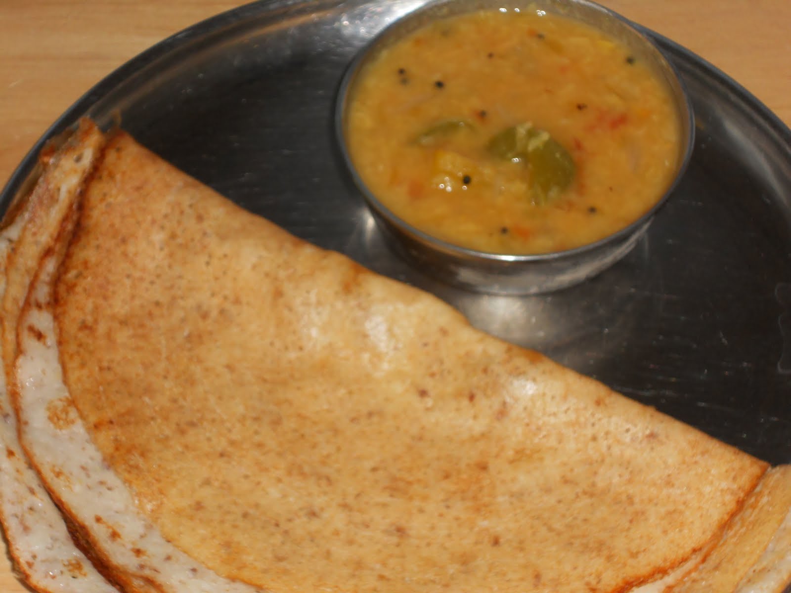 Flax Seeds Watermelon Dosa and Moong dal Sambar