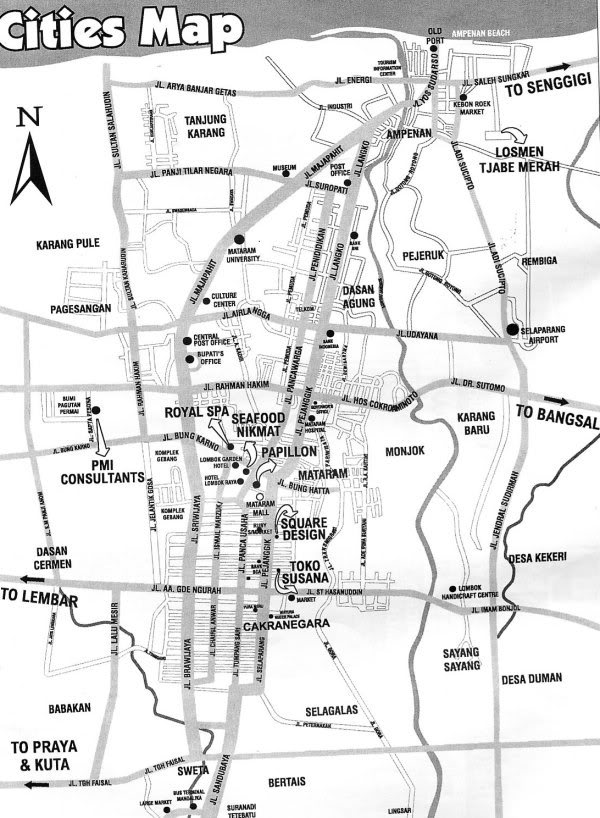 Peta Kota Peta Kota Mataram Lombok