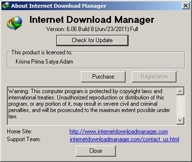 serial number of internet  manager 6.07 build 15