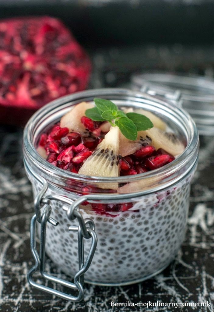 Pudding kokosowy z chia i owocami Bernika mój kulinarny pamiętnik
