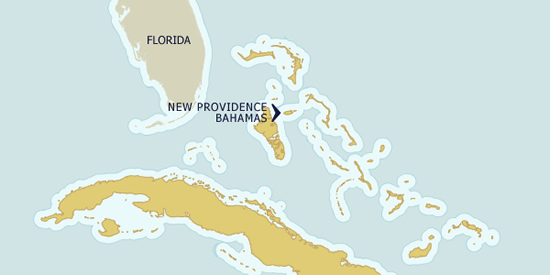 New Providence, The Bahamas on the map New Providence, The Bahamas on the map