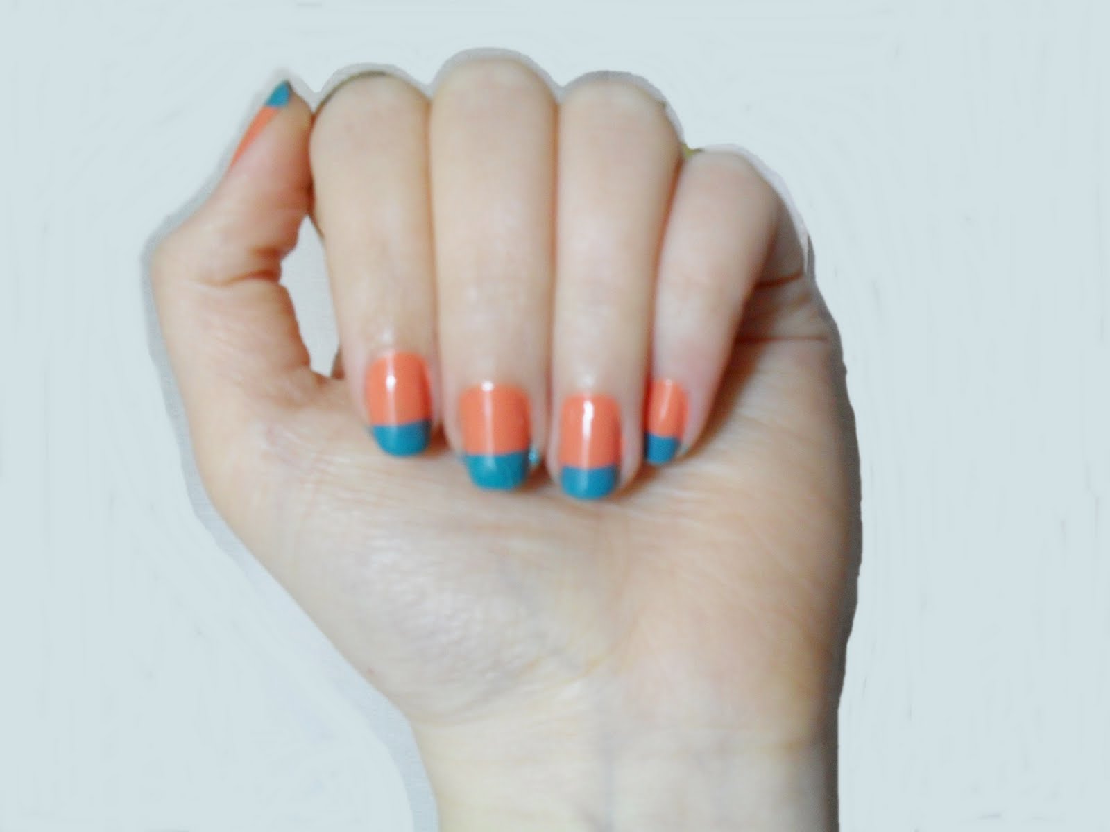 Orange and Turquoise Gradient Nails - wide 5