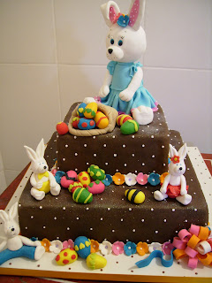 barbara singelo, páscoa, bolo de chocolate, coelhos, ovos