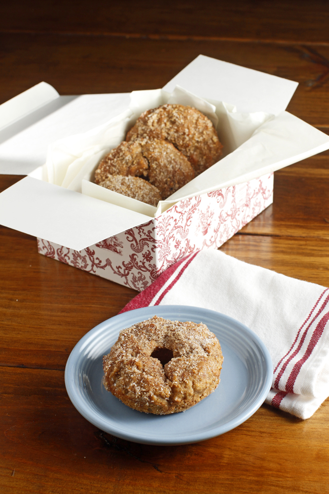 The Chubby Vegetarian Spiced Pink Lady Apple Baked Doughnuts