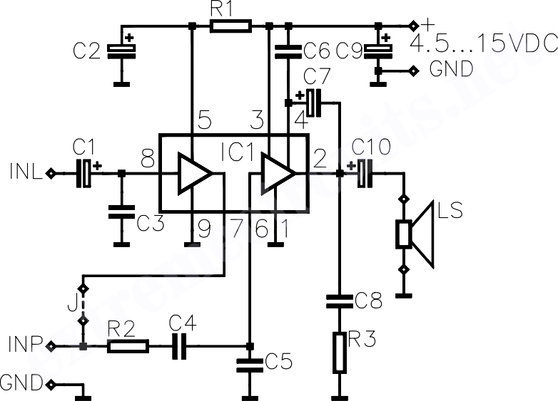 Super 3 Watt Audio Power Amplifier Circuit Project