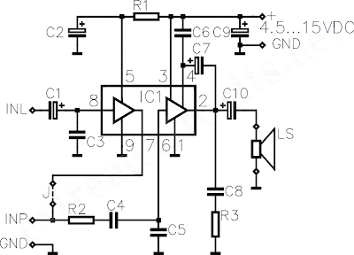 Super 3 Watt Audio Power Amplifier schematic