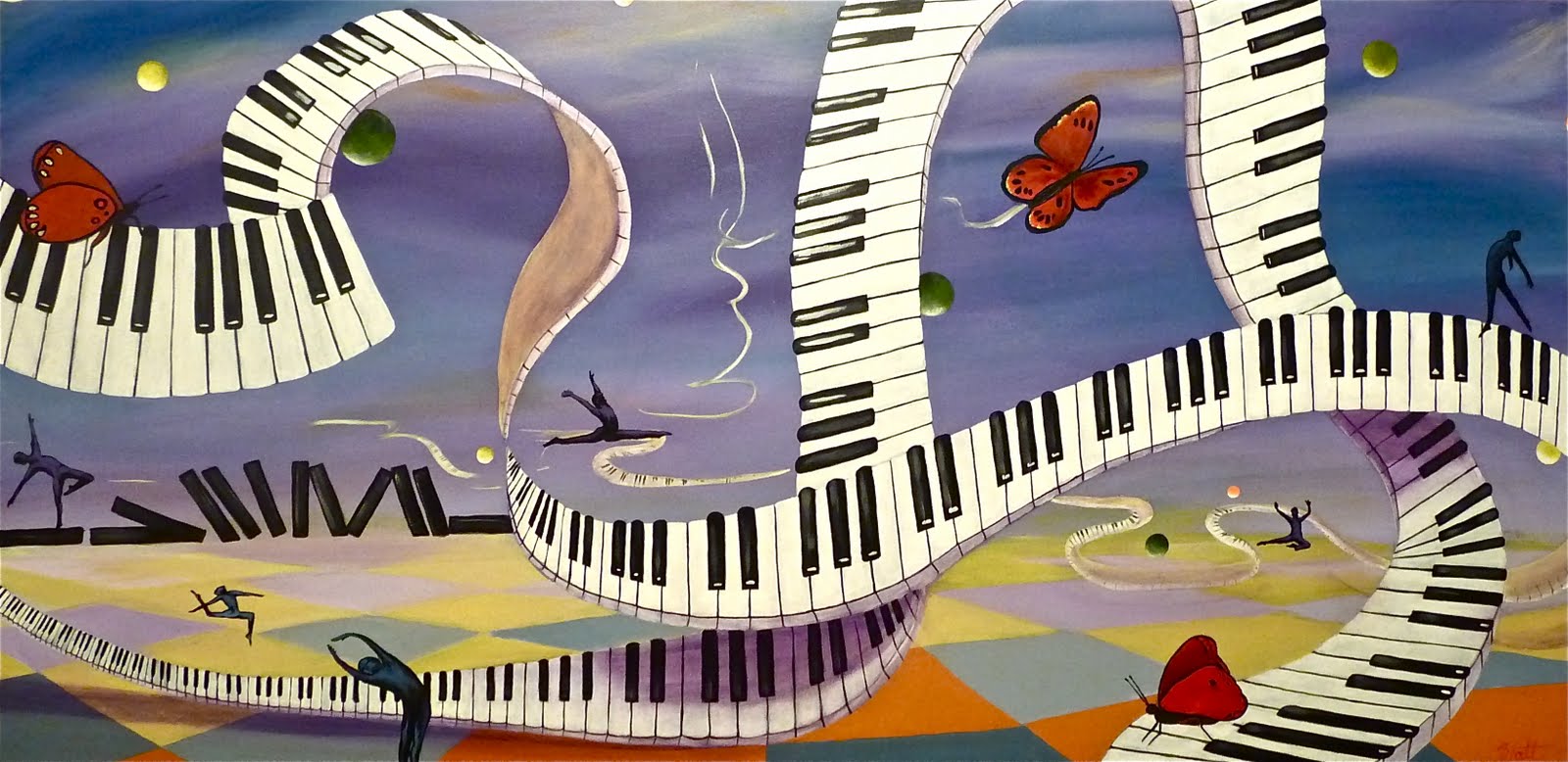 piano key painting