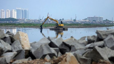 Foto Foto Waduk Pluit Dalam Proses Perbaikan