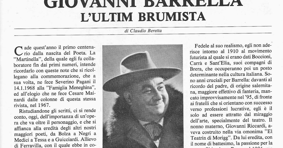 Adalingo Giovanni Barrella l'ultim brumista di Claudio Beretta